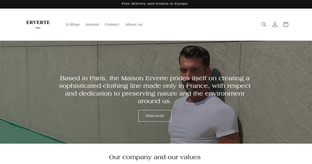 Image: Erverte logo Alt Text: "Erverte logo showcasing sustainable French menswear" Title: "Erverte Logo - Eco-Luxe Fashion" Caption: "Erverte’s logo reflects its commitment to sustainable style." Description: "Elevate SERPs with Erverte’s logo, symbolising eco-friendly menswear crafted in France—ideal for searches on sustainable fashion and luxury clothing."
